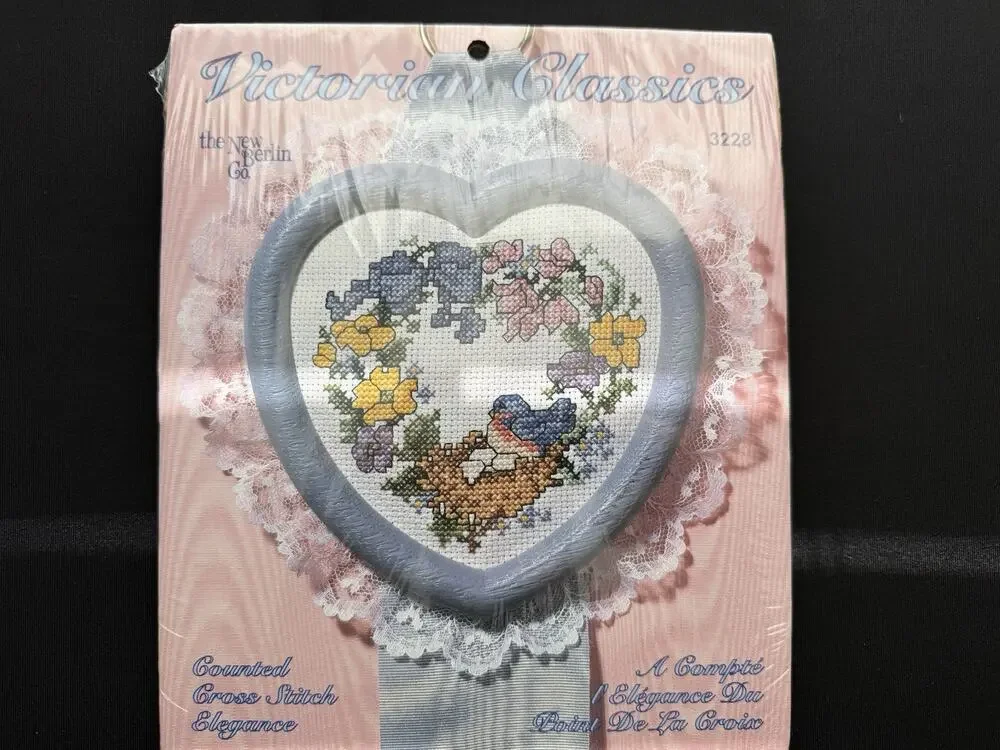 The New Berlin Co Victorian Classics 3228 Heart Bird Floral Cross Stitch Kit